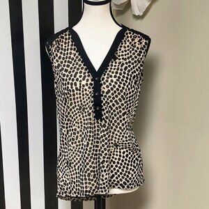 The Limited: Black and Tan Animal Print Sleeveless Top Size M